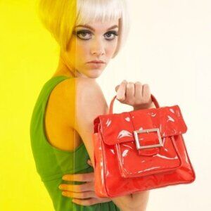 Sarah Morgan Eenamaria Cherry Red 2009 Mini Bag with Snap Close Retro Look!